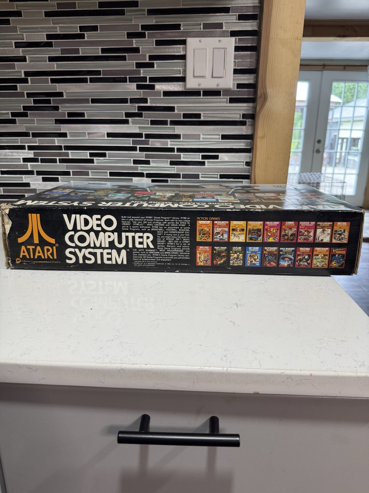 Atari 2600 Woodgrain CIB Complete Working Matching Serial 21 Games Paddles