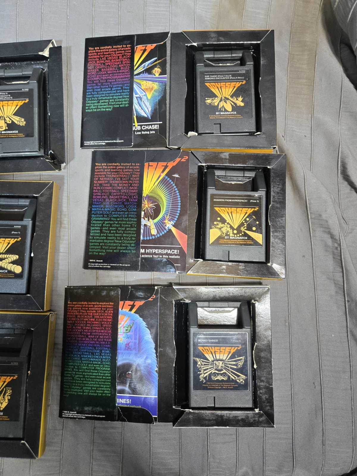 Magnovox Odyssey 2 Console Bundle Power Supply Box 6 Games Tested Working