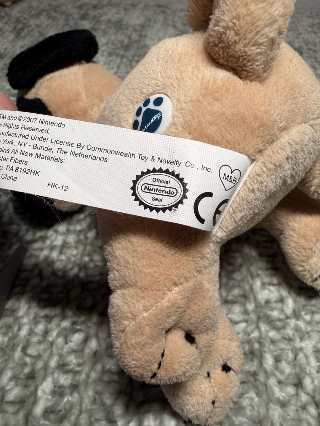 Nintendo Nintendogs Pug Plush Stuffed Animal 2007 Commonwealth