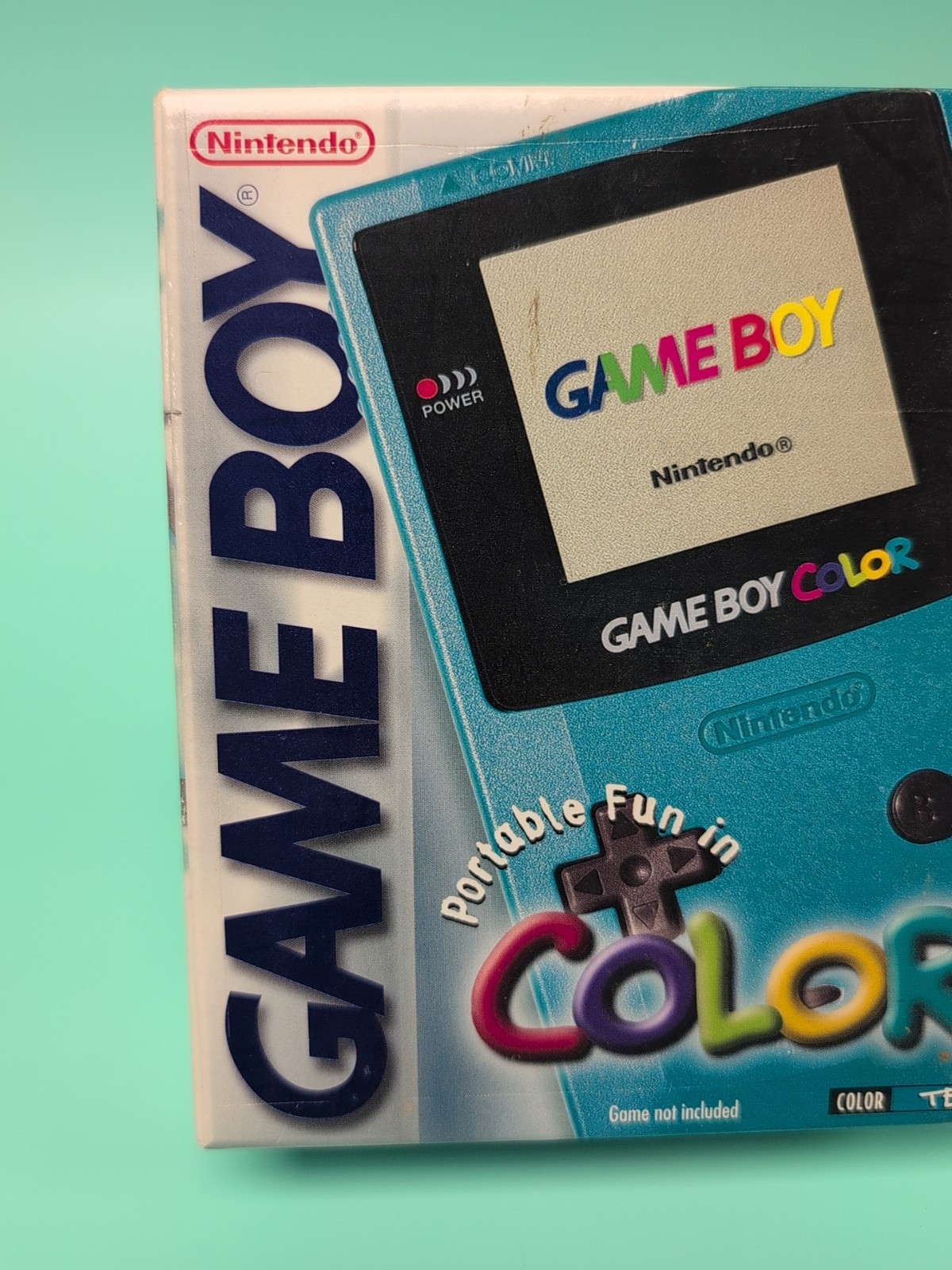 Authentic Nintendo Game Boy Color Teal EMPTY Box, Box Only NO CONSOLE