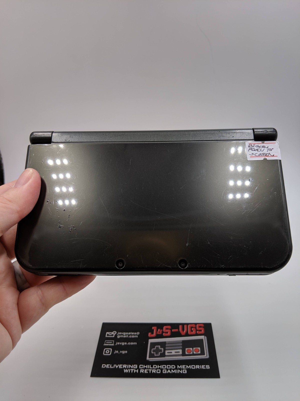 Nintendo New 3DS XL Black BROKEN PIXELS TOP SCREEN AS IS WORKS