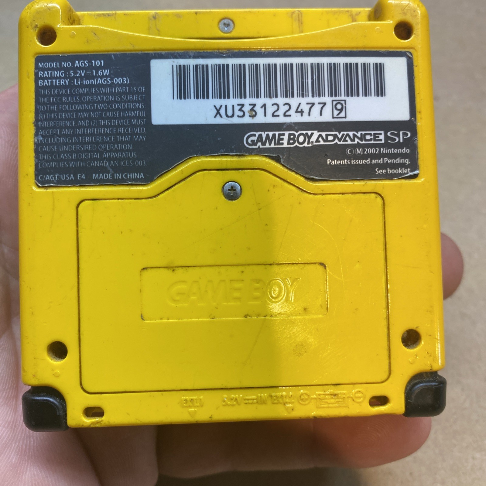 Pikachu Edition Nintendo GameBoy Advance SP Handheld Tested Working Authentic !!