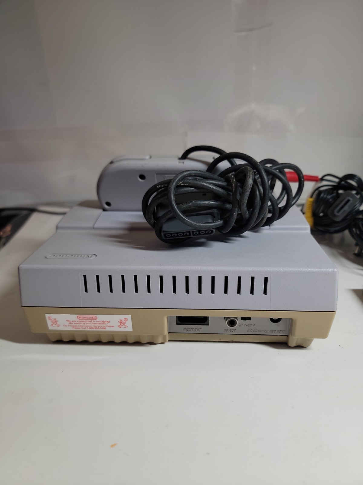 Super Nintendo SNES Console + Cables + Controller Bundle Lot *TESTED* Working