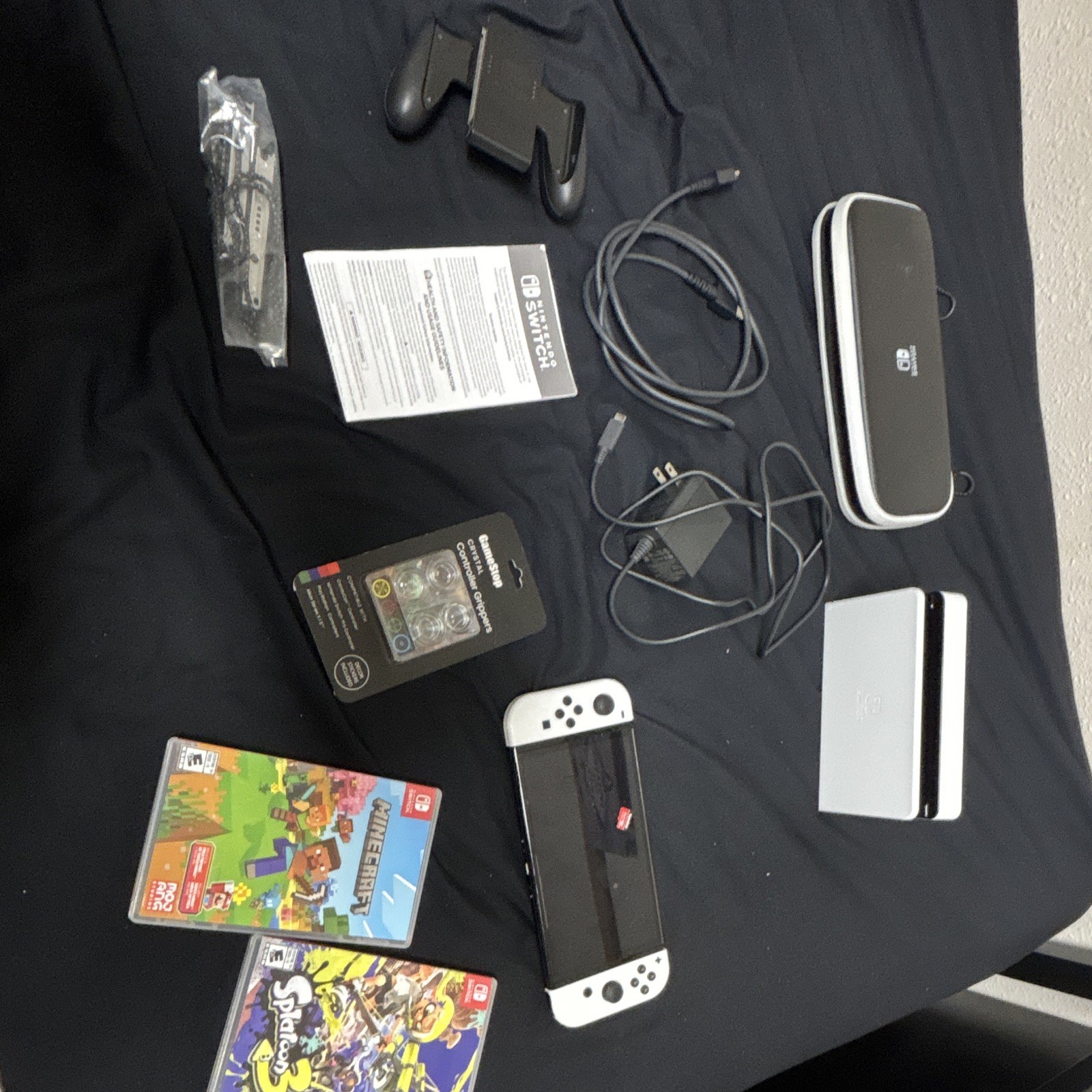 Nintendo Switch OLED White Console Bundle 64GB w/ Minecraft, Splatoon 3