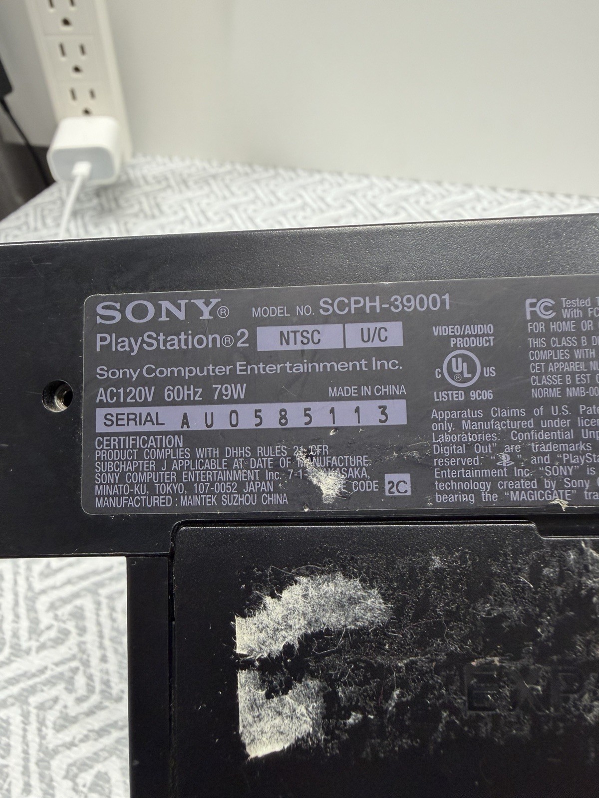 Sony PlayStation 2 Console – Black (SCPH-39001) Tested & Working W/ Game READ!