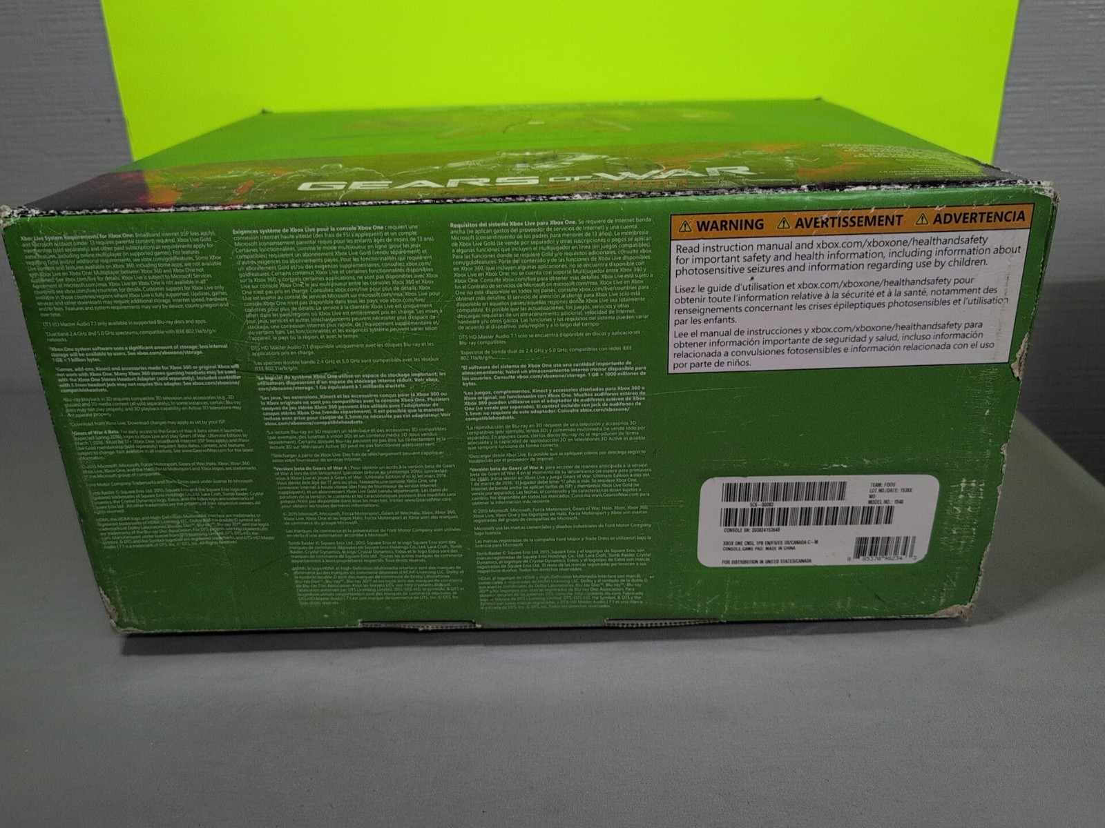 Xbox One 500GB Gears of War Ultimate Edition Console Box Only (NO CONSOLE)