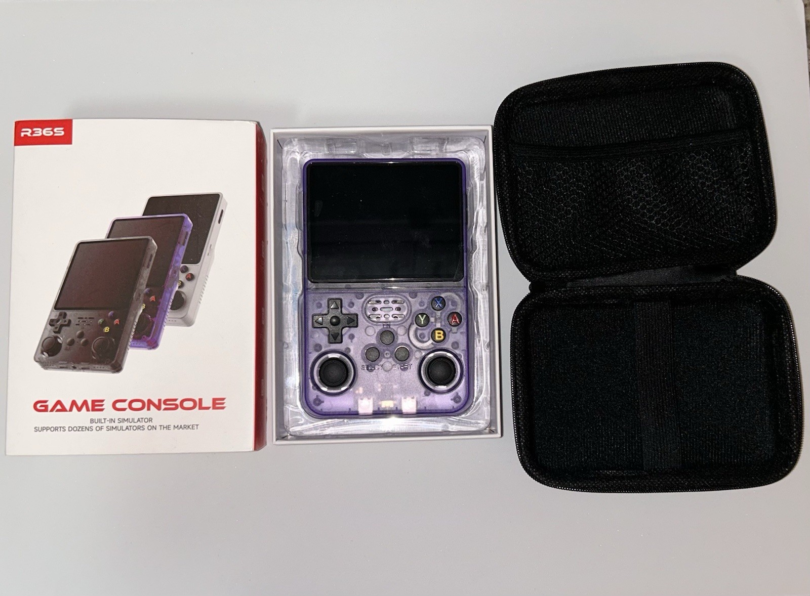 PURPLE 2024 R36S Retro Handheld Game Console 64GB Consoles 15000+ Games