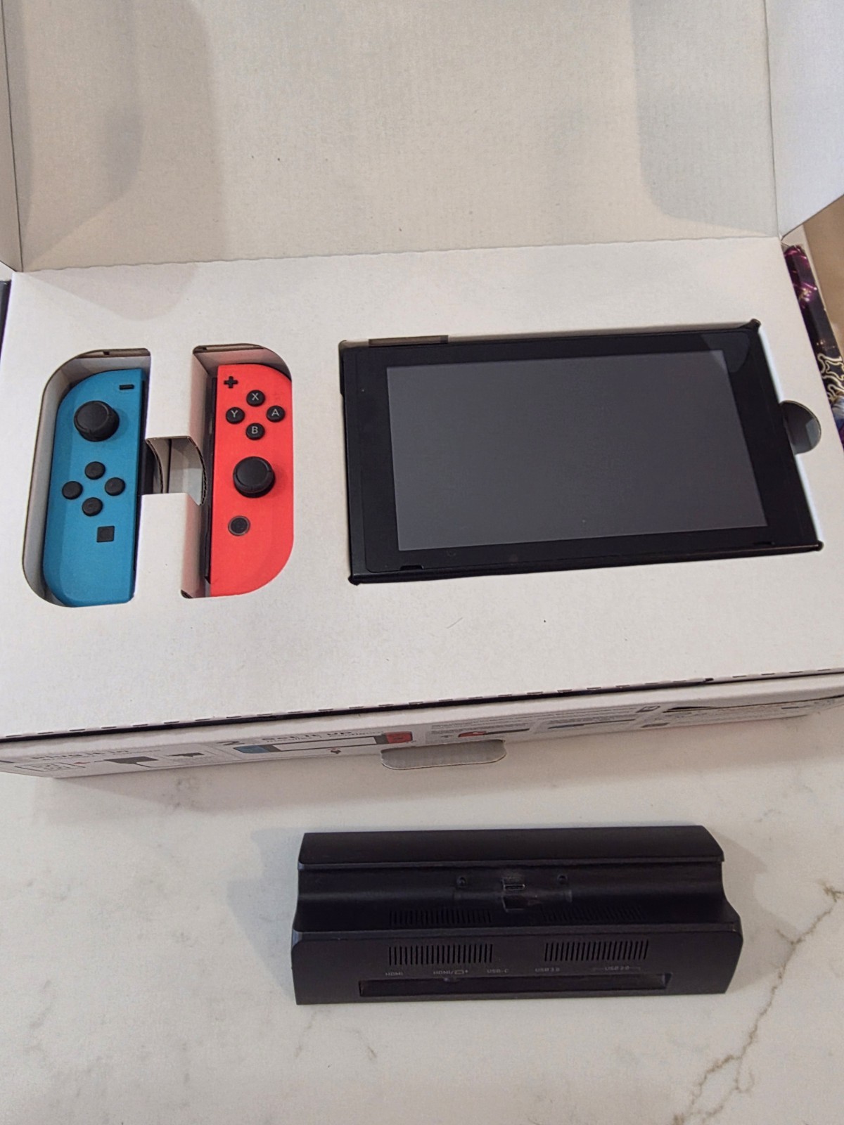 Nintendo Switch 32GB Handheld Console Red/blue Great Shape! Xtra Dock/Controler