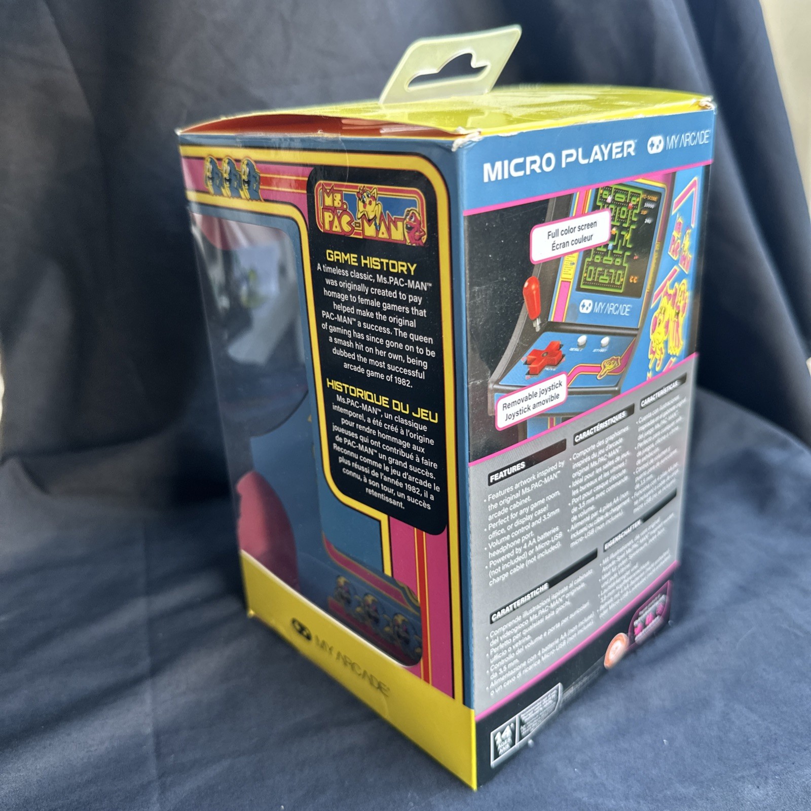 My Arcade Ms.Pac-Man Micro Player – Blue/Pink Opened