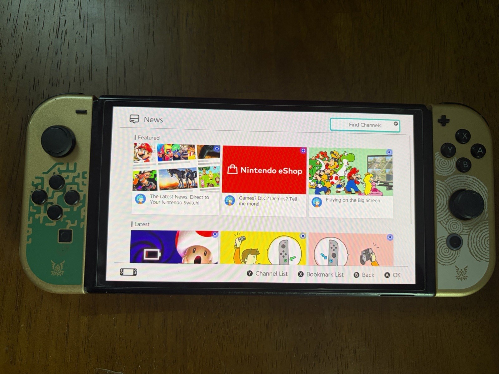 Nintendo Switch OLED Console Bundle Zelda Joy-Cons Dock Grip Charger Wi-Fi