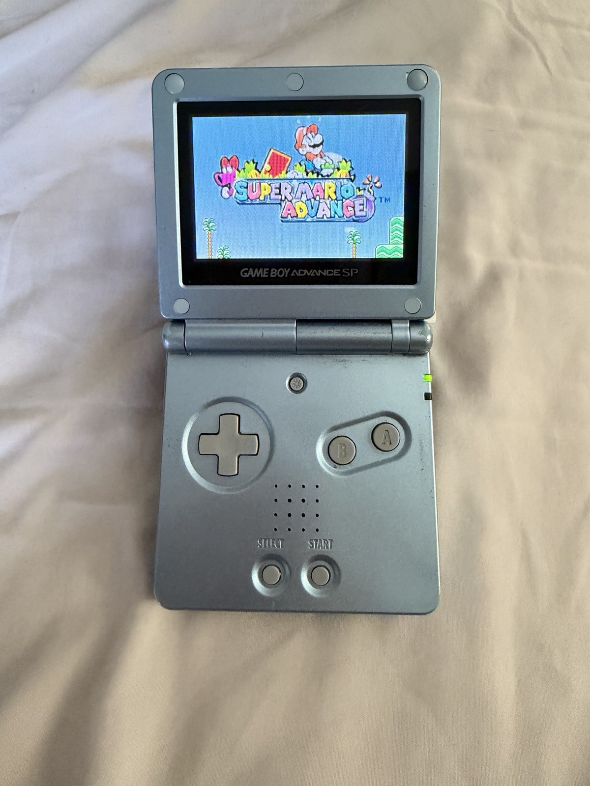 Nintendo Game Boy Advance SP pearl blue Handheld Console w/ Charger, Region Free