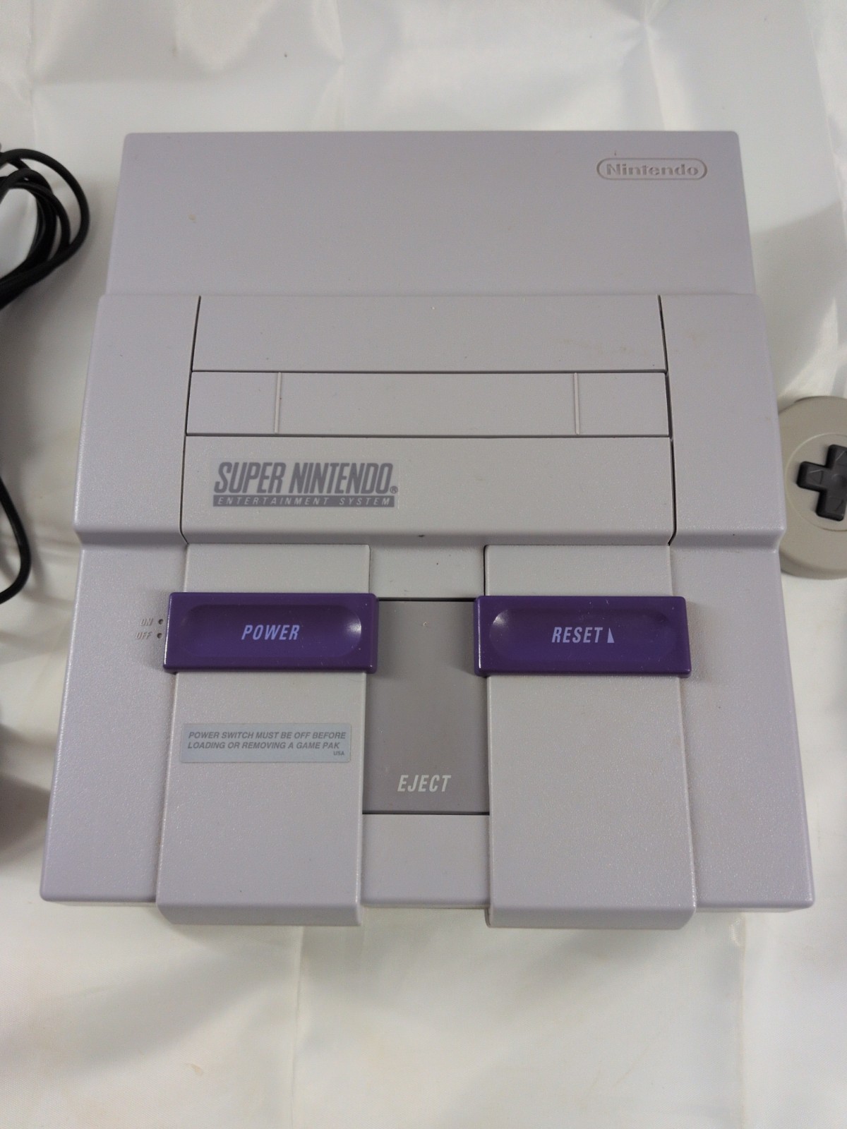 Super Nintendo Console CLEAN WORKING SNES SNS-001 Tested Cables & 2 Controllers