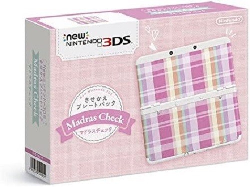 New Nintendo 3DS Kisekae Plate Pack Madras Check Pink JAPAN