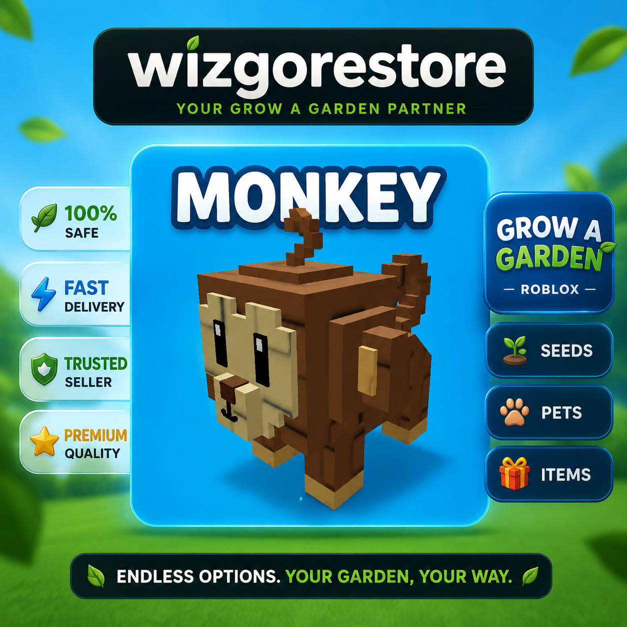 MONKEY | FAST & EASY | Grow A Garden 2 | Trusted Seller