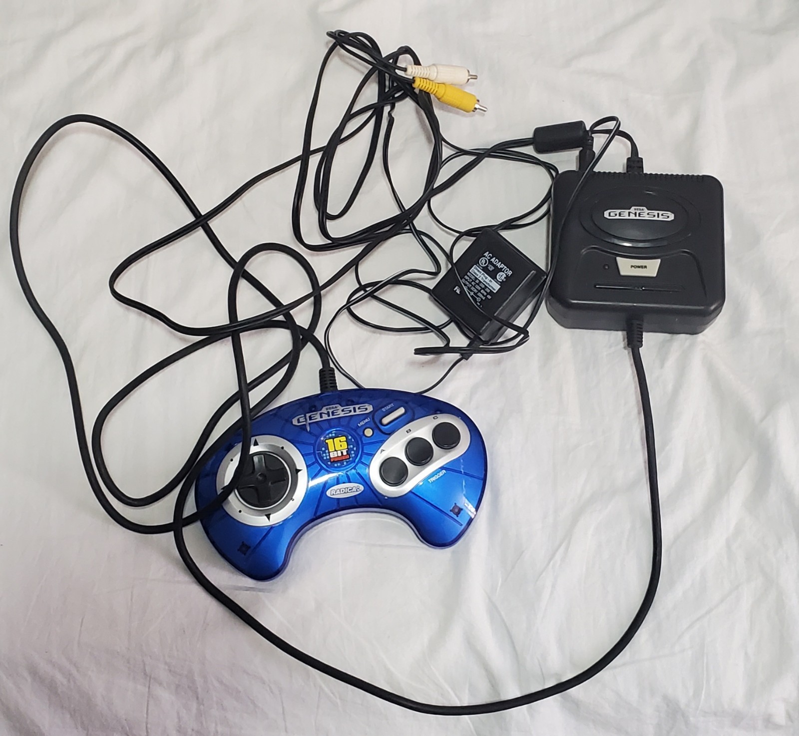 Sega Genesis Mini Console Radica 16 Bit Power 6-in-1 Plug & Play Tested, Adapter