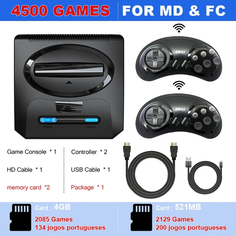 Segas-Md 16BIT Video Game Console – For Sega Mega Drive Genesis FC Dendy – So