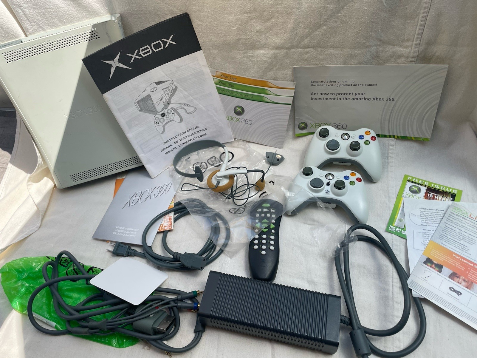 XBOX 360 Headset ~ Controllers ~ Power Supply Parts Lot