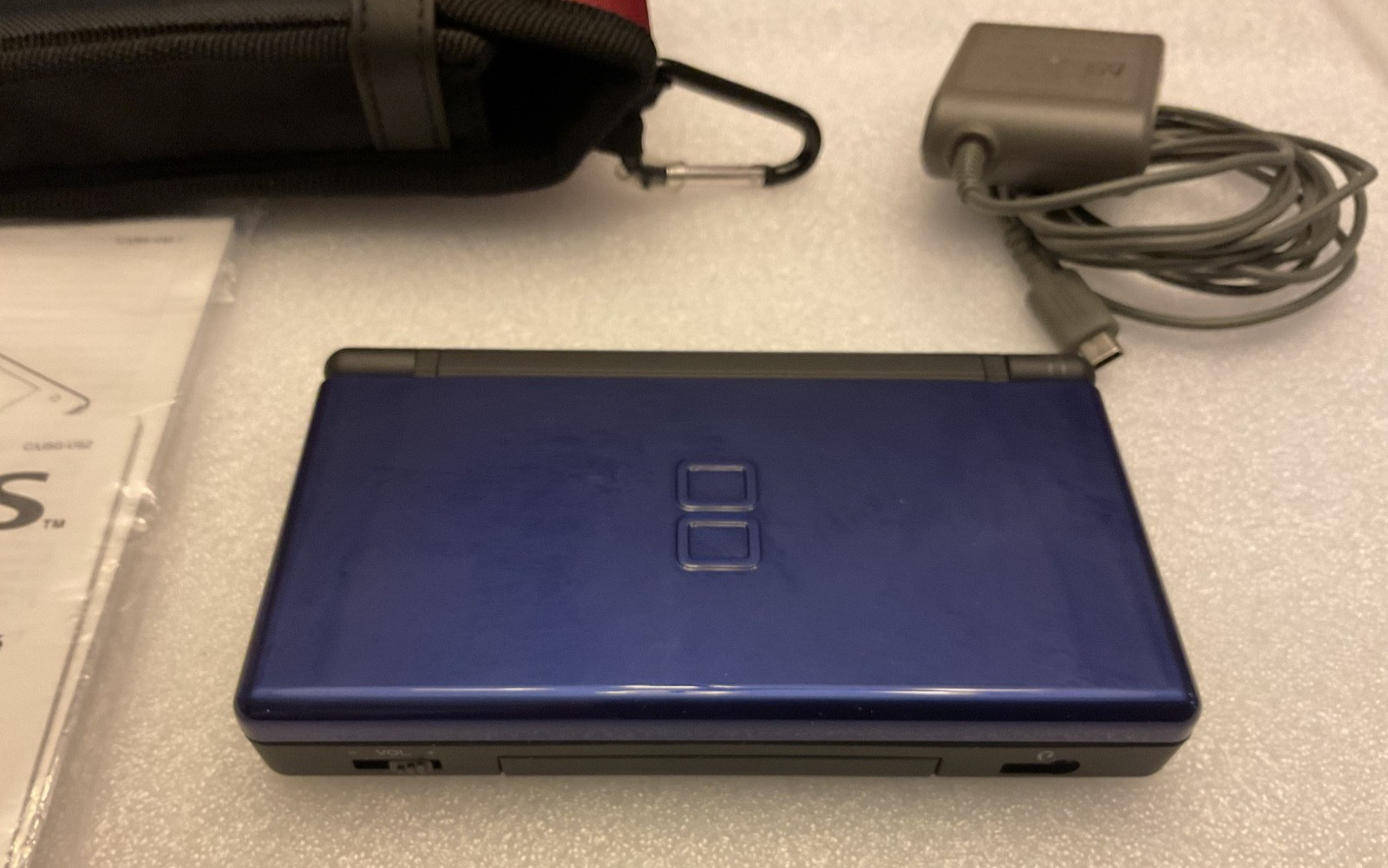 Nintendo DS Lite System Cobalt Blue With Case Charger Stylus and Charger Tested!