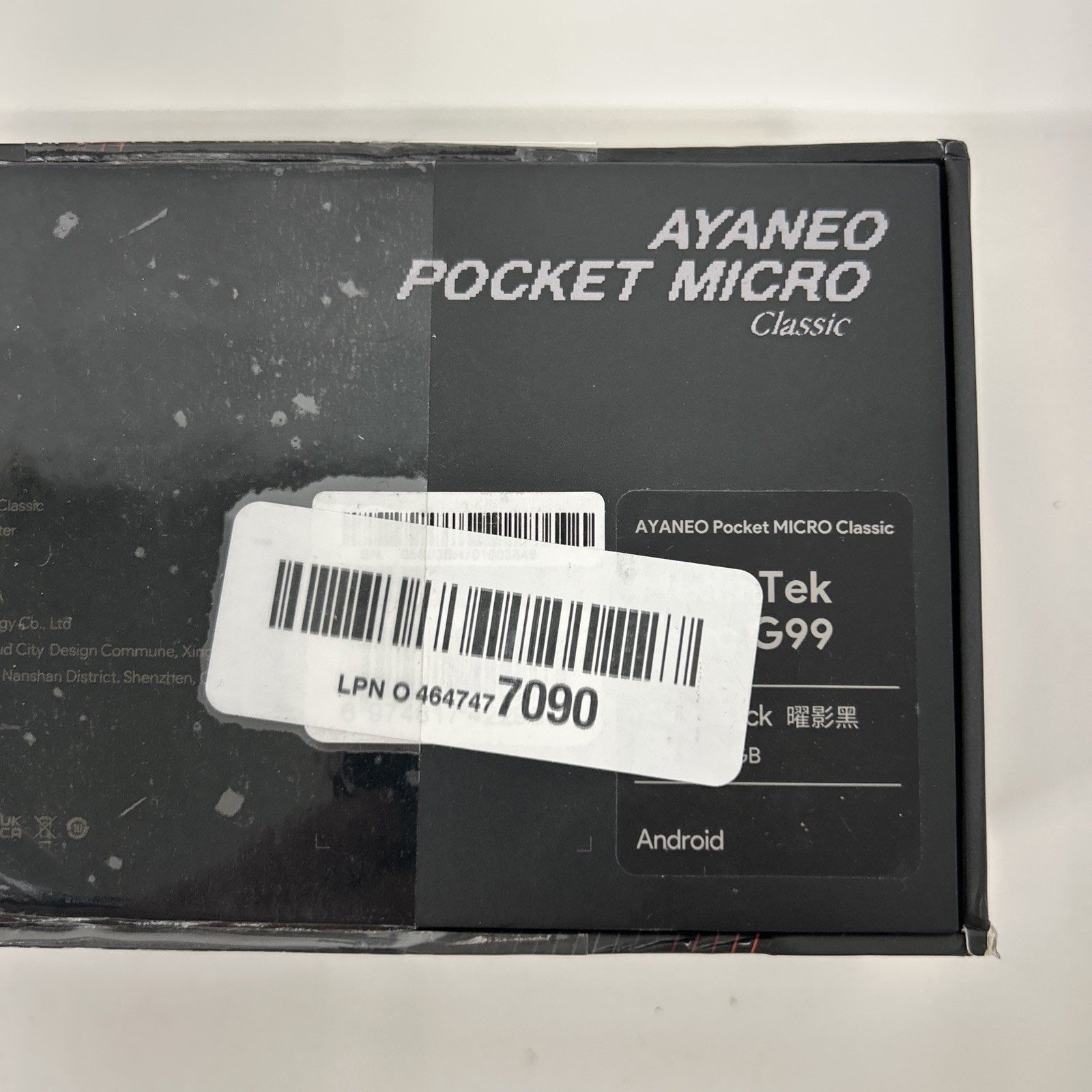 Ayaneo Pocket Micro Classic Game Console – Android 8GB Ram 256GB SSD Magic Black