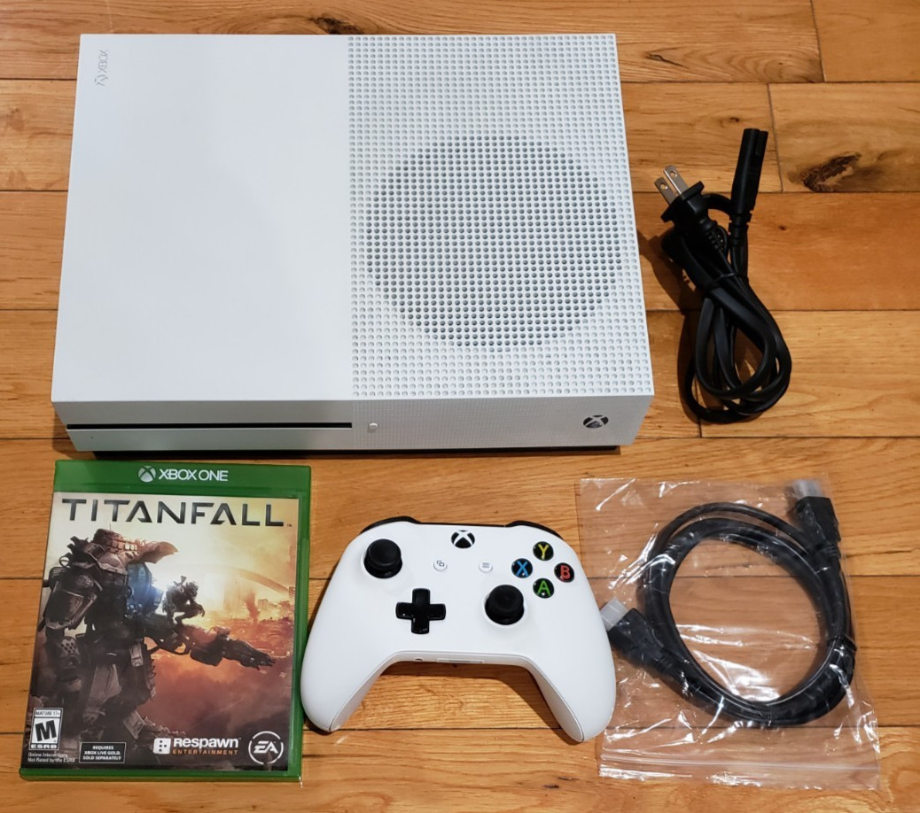 Xbox One S 500GB White Console 1681 Bundle, OEM Controller, Power HDMI, TESTED!