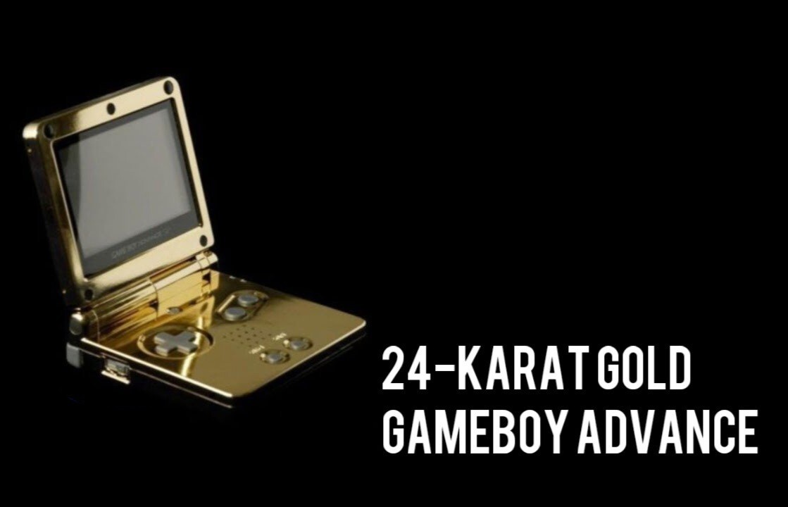Gameboy Advance SP Glossy Gold🏆 Modded Retro Console IPS 🌲 Backlit .Gift Idea