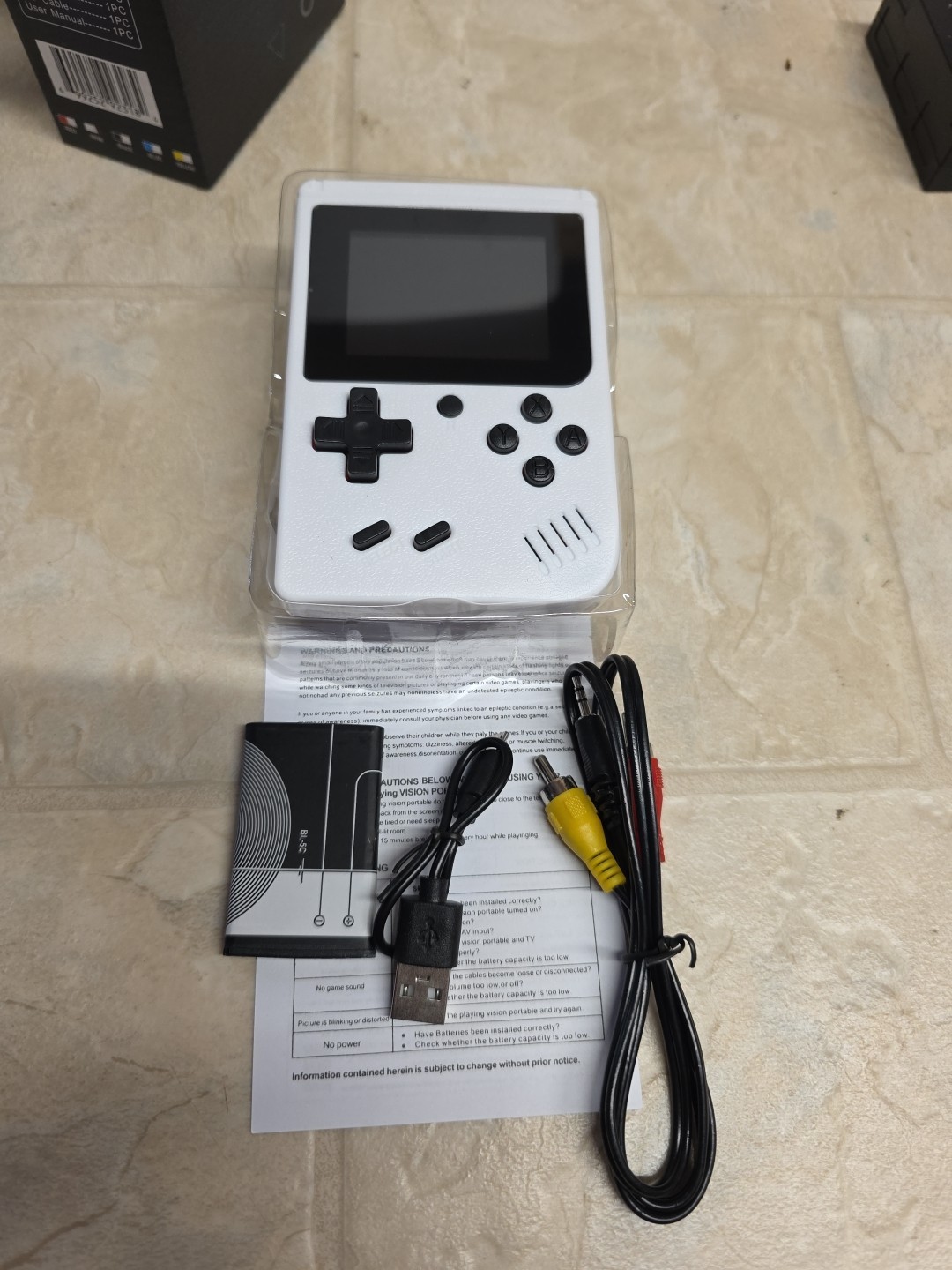 Game Box Plus- Hand Held Game System, White 400+ Games In 1 With Carrying Case