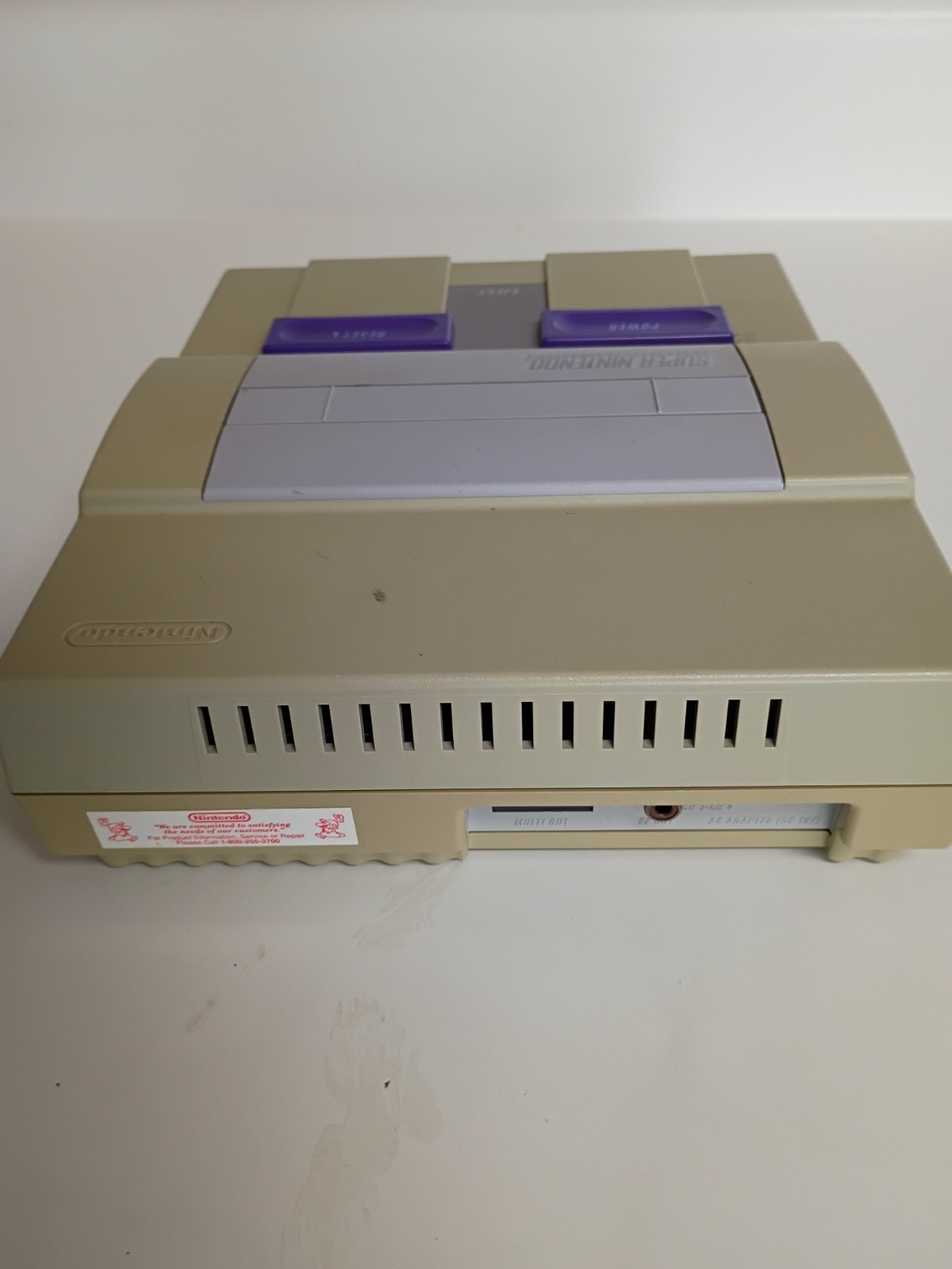 Super Nintendo SNES SNS-001 Console Tested 2 Controllers Nuby Case OEM