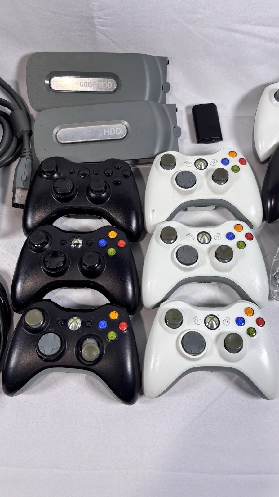 Xbox 360 Pro Console Lot 9 Controllers Kinect 60+20GB HDD Games Bag Tested Works