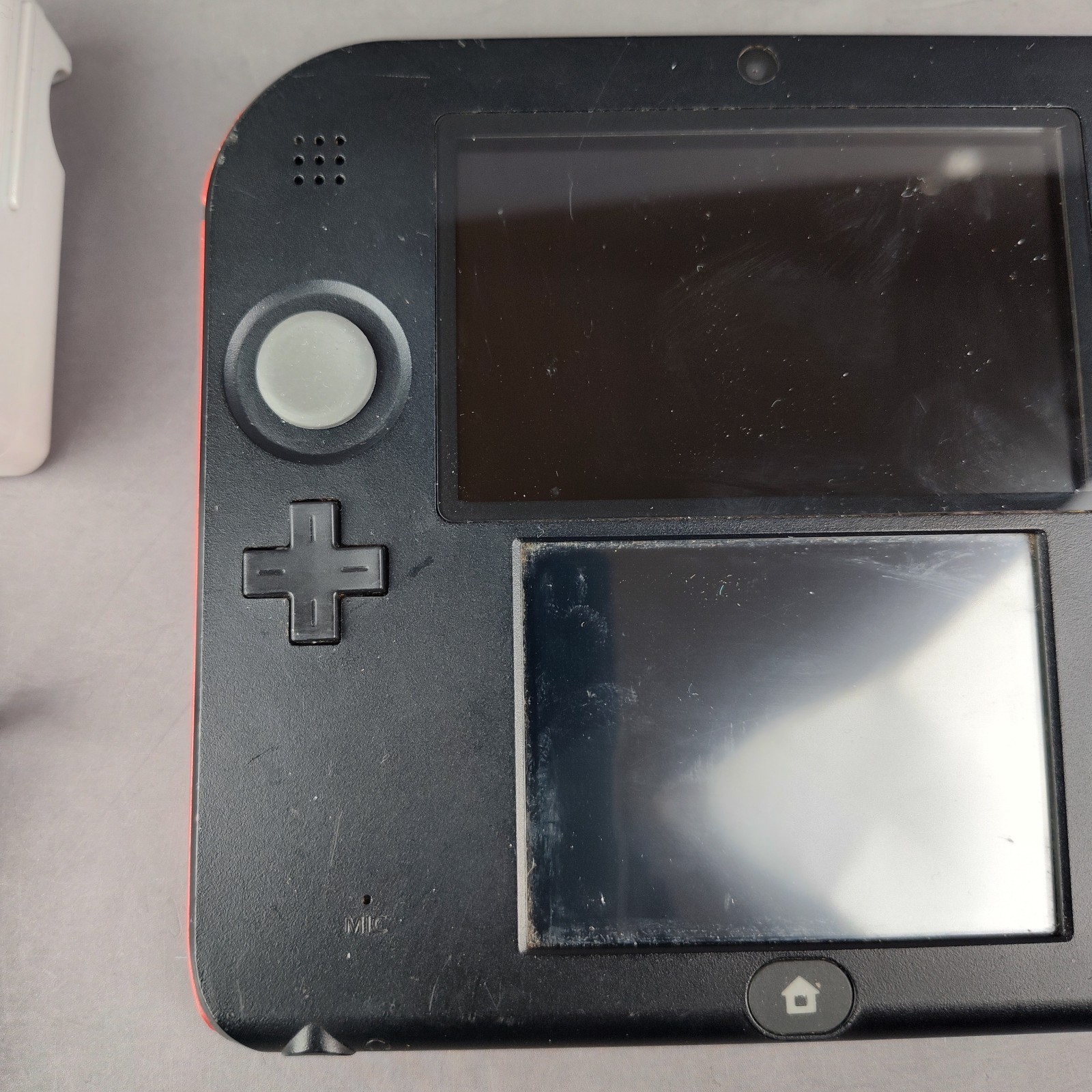 Nintendo 2DS Black/Red Handheld Console w/ Charger, Stylus, and 4 Games Tested