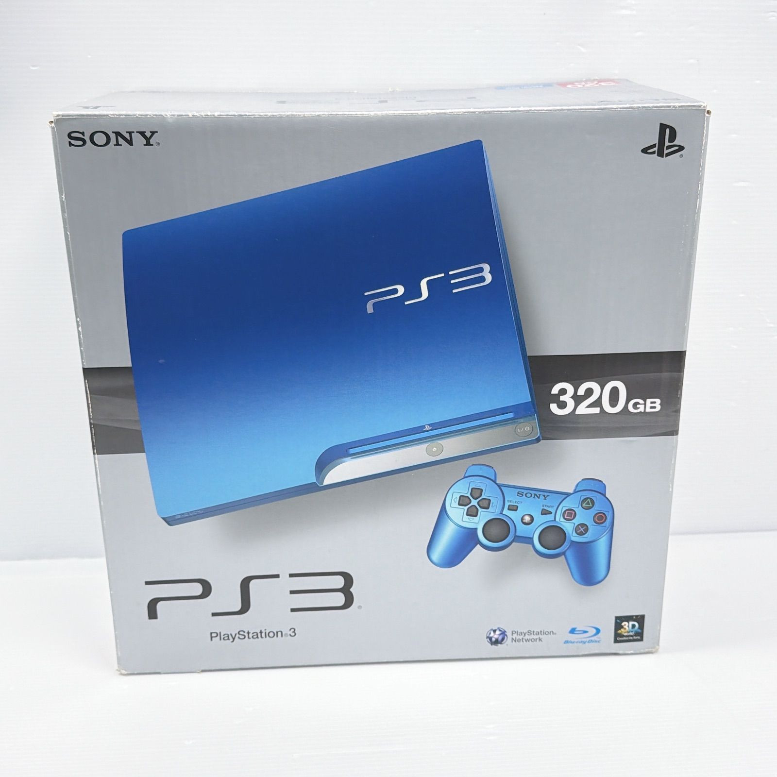 Sony PS3 Splash Blue 320GB Slim Console Boxed Controller Cables Bundle Tested