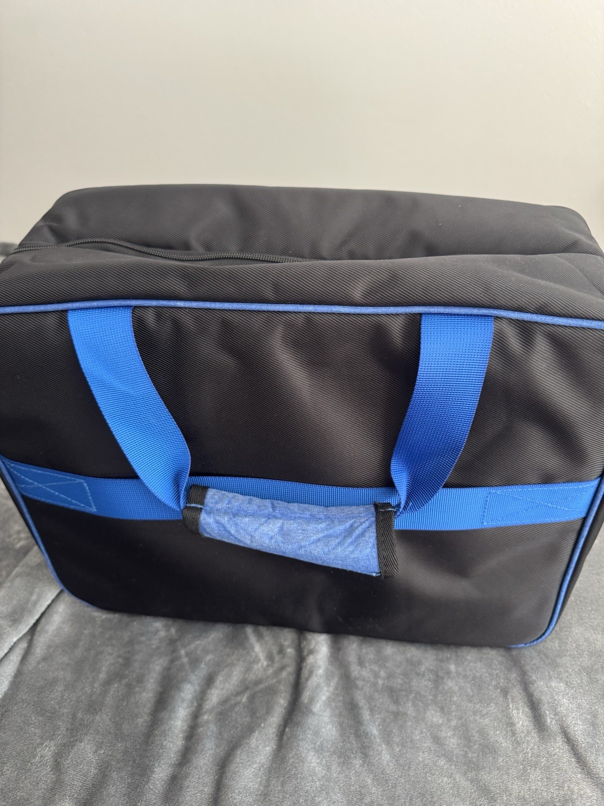 Black Blue Polyester Console Travel Bag