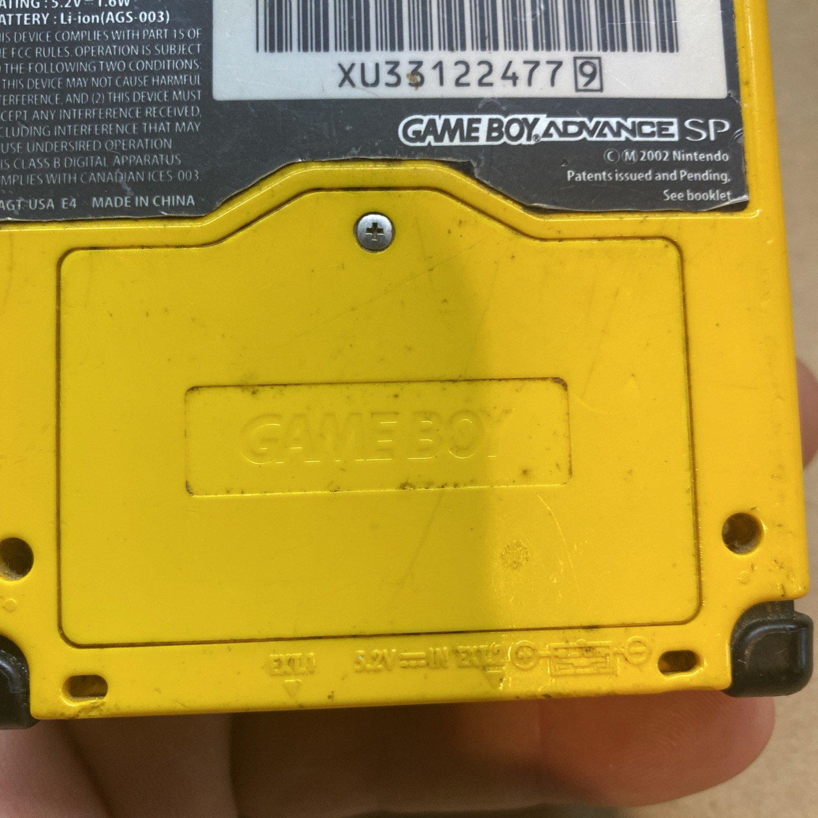Pikachu Edition Nintendo GameBoy Advance SP Handheld Tested Working Authentic !!