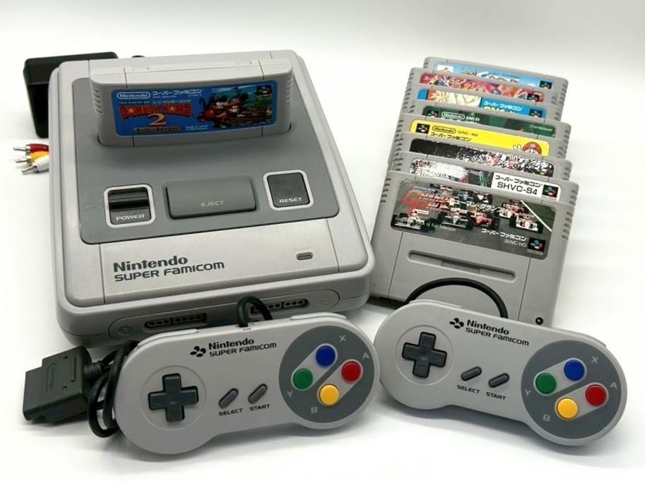 Nintendo Super Famicom Console 2xController 10xGame Fatal Fury NTSC-J Japan #425