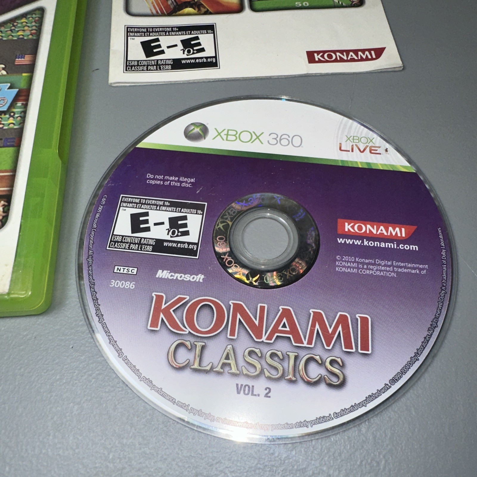 Konami Classics: Vol. 2 (Microsoft Xbox 360, 2009) Complete CIB w/ Manual