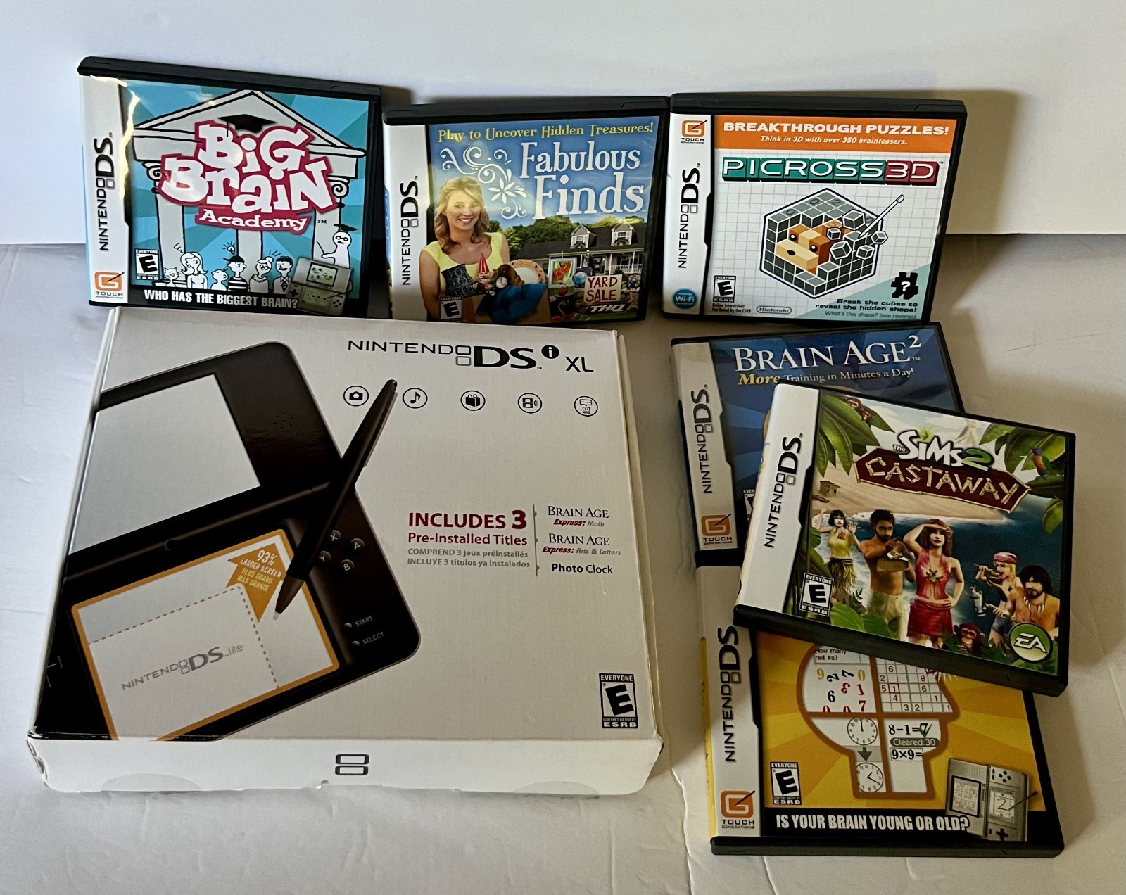 Nintendo DSi XL / Bronze / Complete in Box (2010, Nintendo) w/6 games