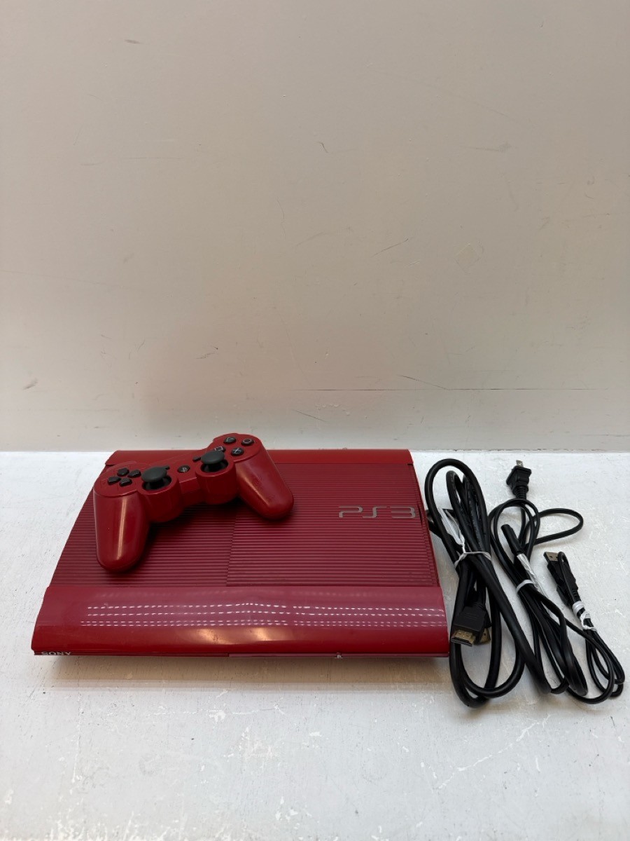 Sony CECH-4001C Super Slim Playstation 3 Garnet Red God of War Limited Edition
