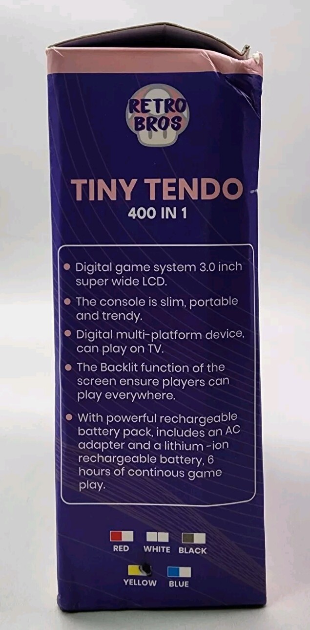 Retro Bros Tiny Tendo 400 In 1 Support External GamePad Double Against, Yellow