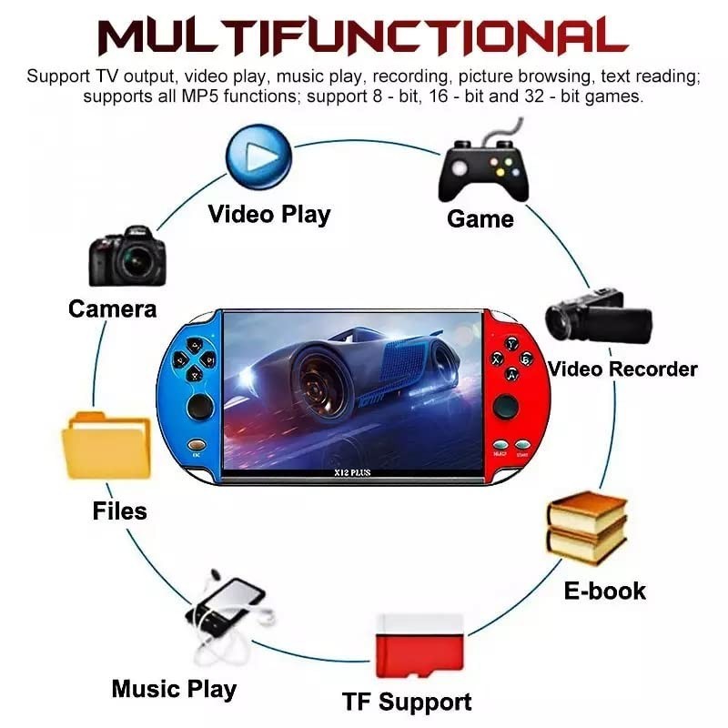X12 Plus Portable 7-Inch Retrogaming Device – Play 10000+ Games Anytime Anywhere