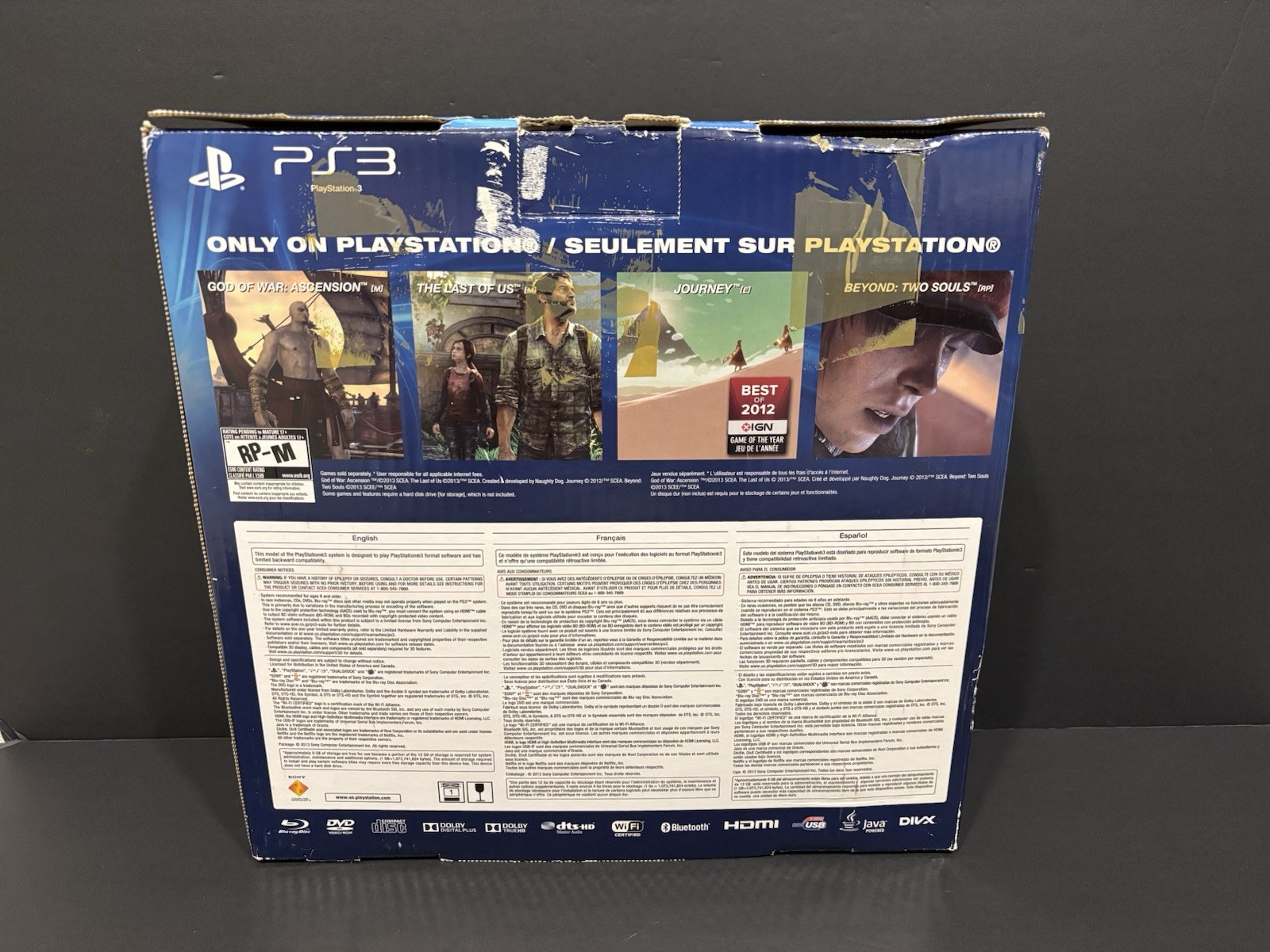 PS3 PLAYSTATION 3 SUPER SLIM 12GB SYSTEM CONSOLE IN BOX CIB TESTED & WORKING