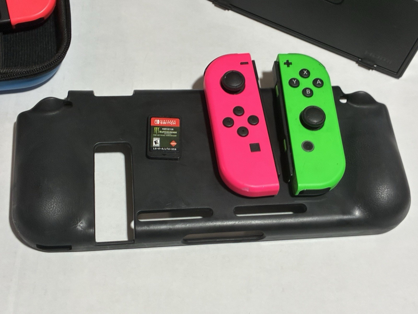 Nintendo Switch (HAC-001) Console Bundle Red Blue + Pink Green Hard + Carry Case