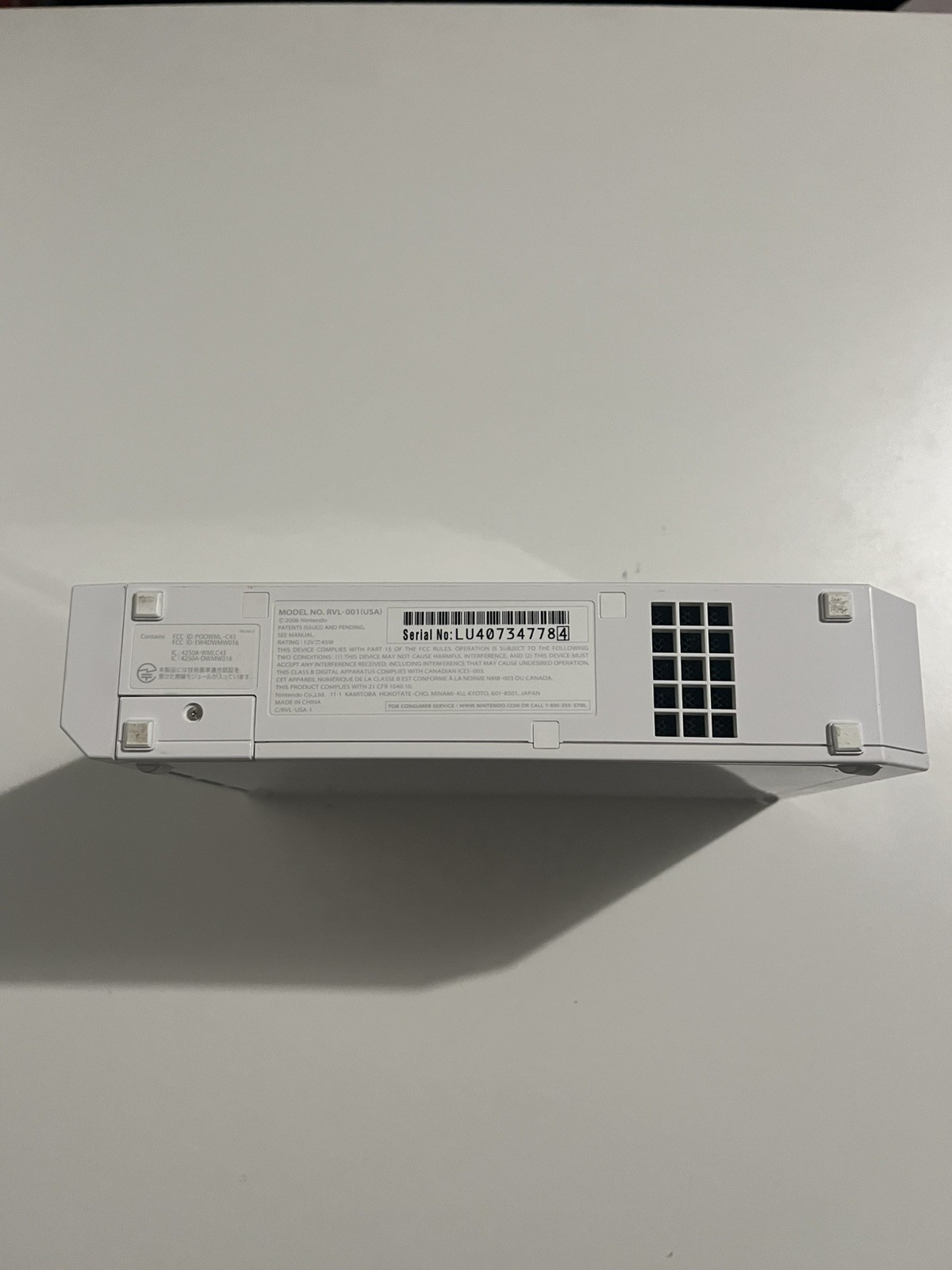 Nintendo Wii White Console Bundle Original Power Cord Sensor Bar AV Cables Set