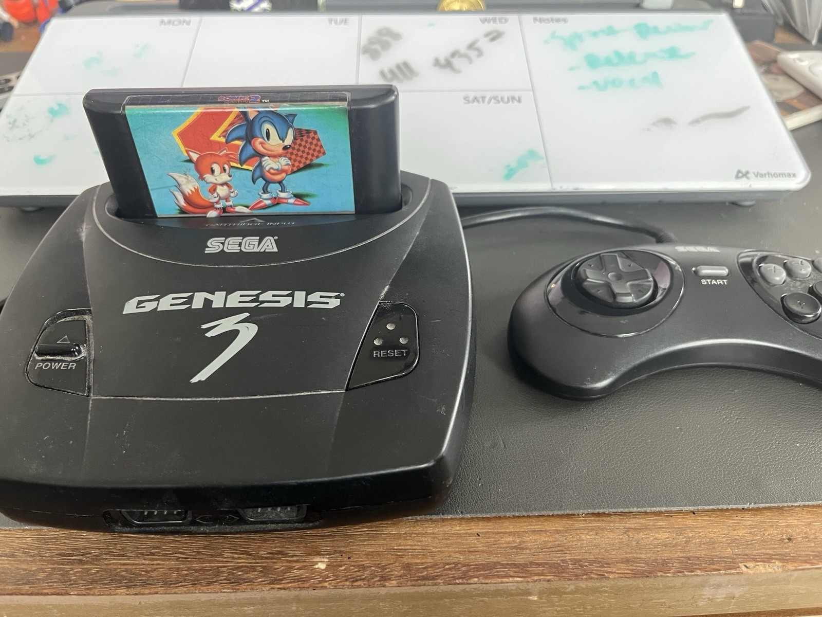 SEGA Genesis Model 3 MK-1461 Video Game Console With Sonic 2!