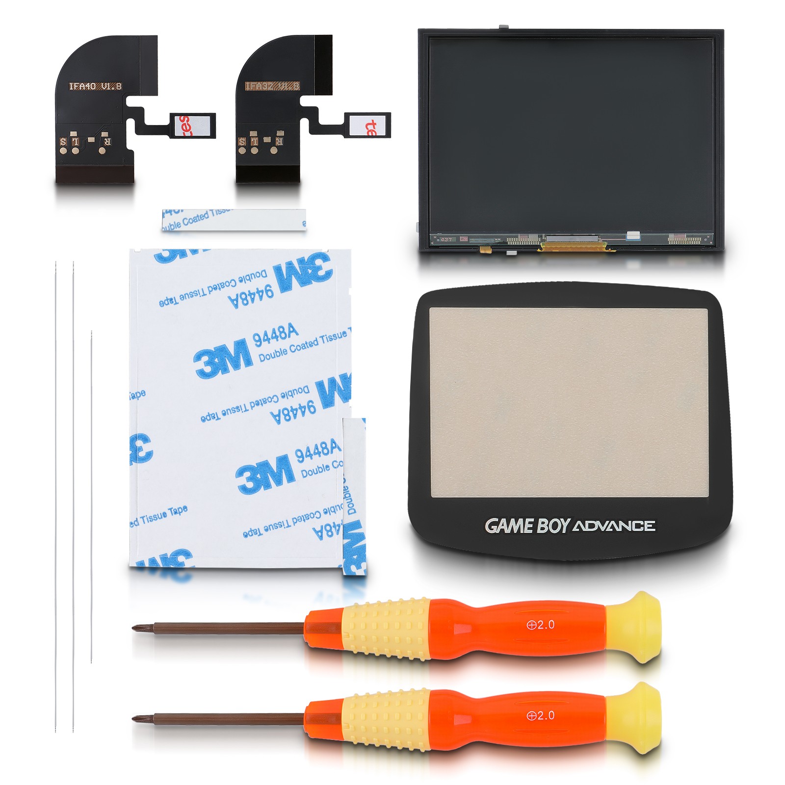 Screen MOD LCD Backlight Kit Fit For Nintendo GBA IPS v2 Game Boy Advance New