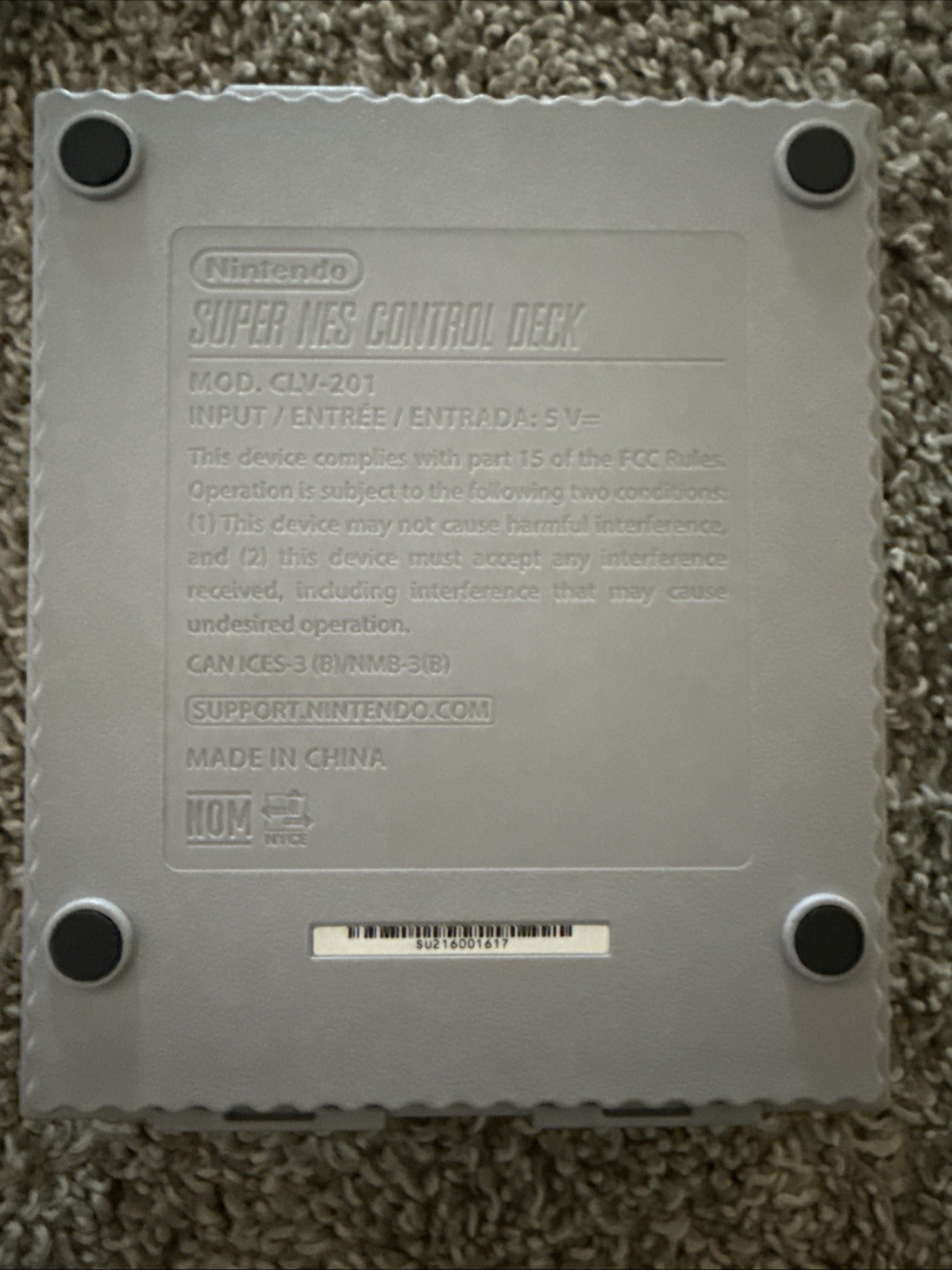 Nintendo Super NES Mini Classic Edition Control Deck – CLV-201, 1 Controller