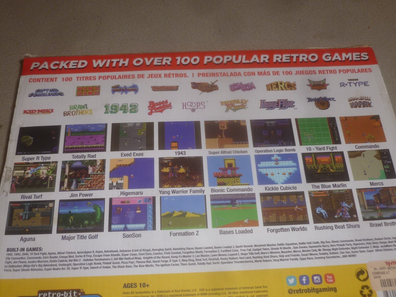 RETRO-BIT GENERATIONS PLUG AND PLAY GAME CONSOLE 100 + RETRO GAMES CAPCOM JALECO