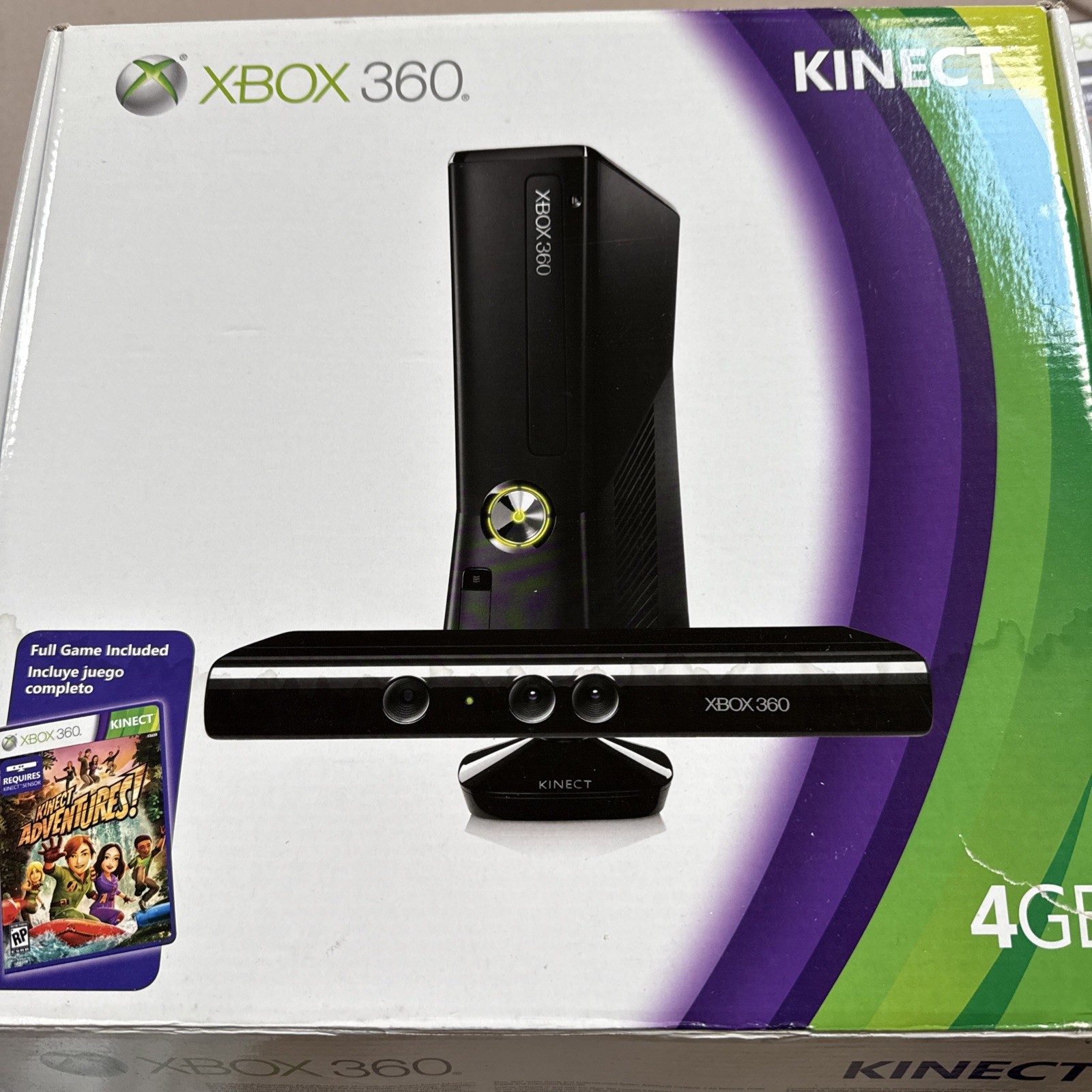 Authentic complete Xbox 360 4 GB Slim black Console w/ 12games and box