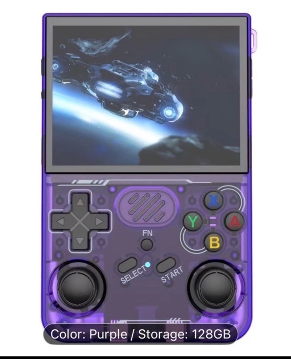 Hand held Retro Game Console Model R36S purple 20,000 built in games SEALED