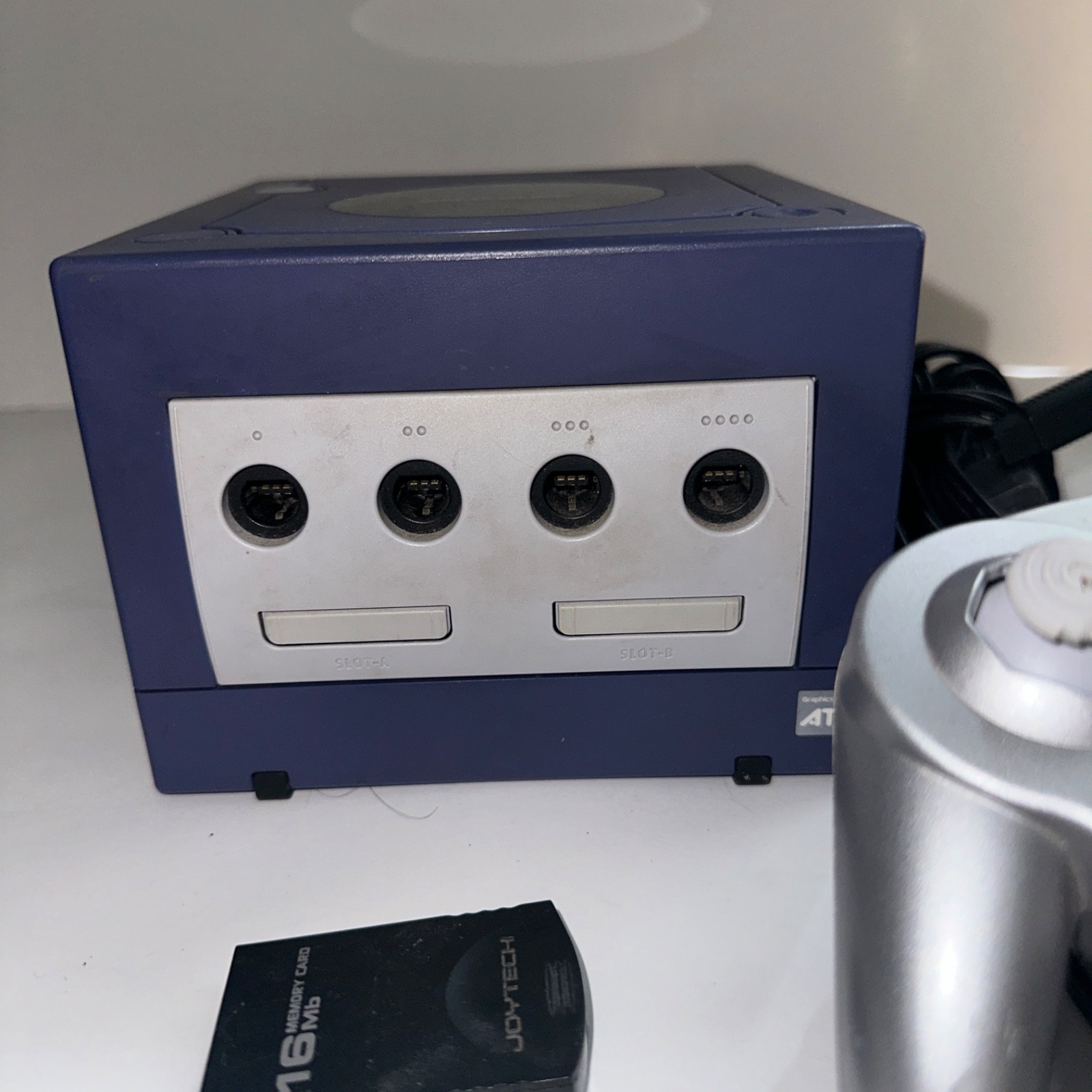 Nintendo GameCube Indigo Console DOL-001 / 1 Controller & Cords Bundle Tested