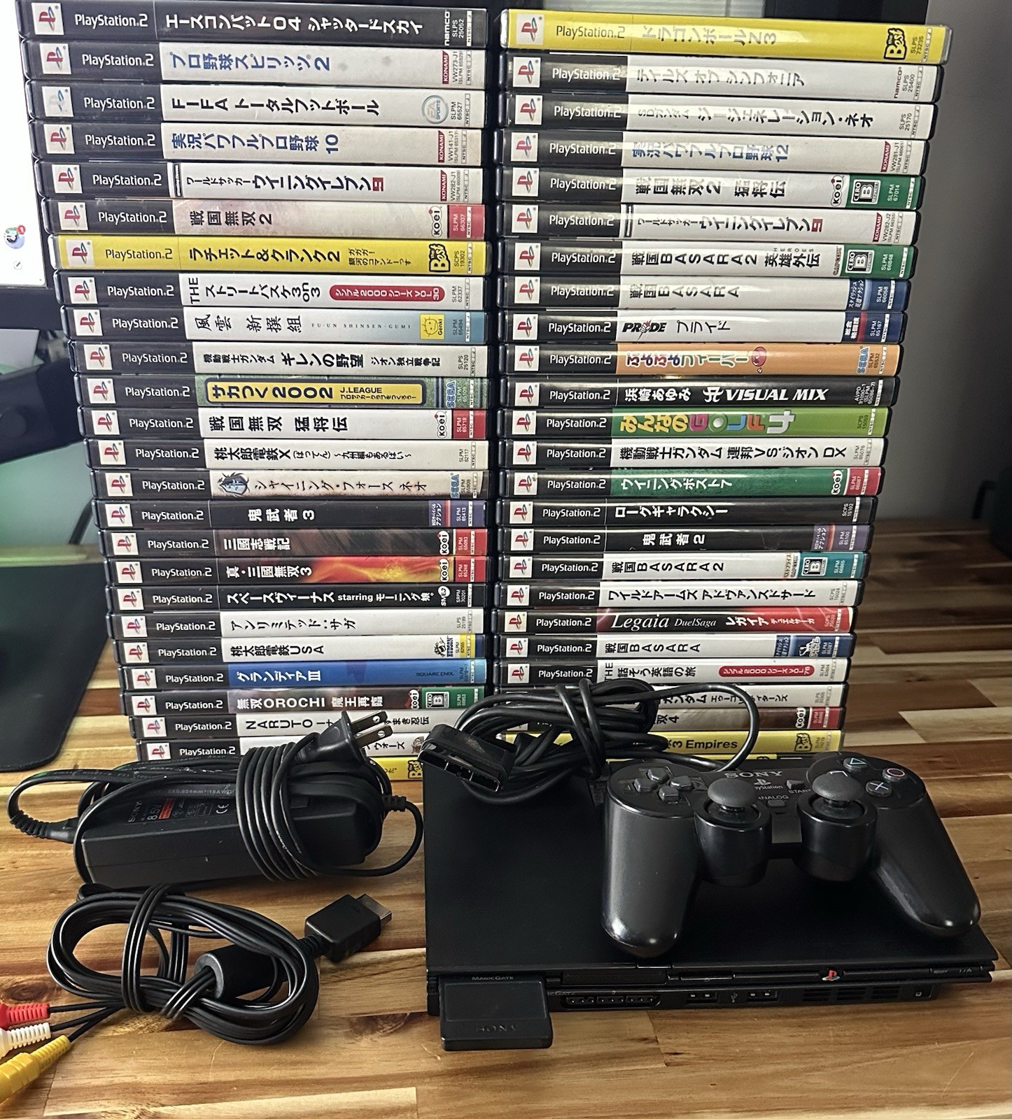 JPN PlayStation 2 Slim SCPH-75000 Console W/ 50 Games + Controller/Cords TESTED