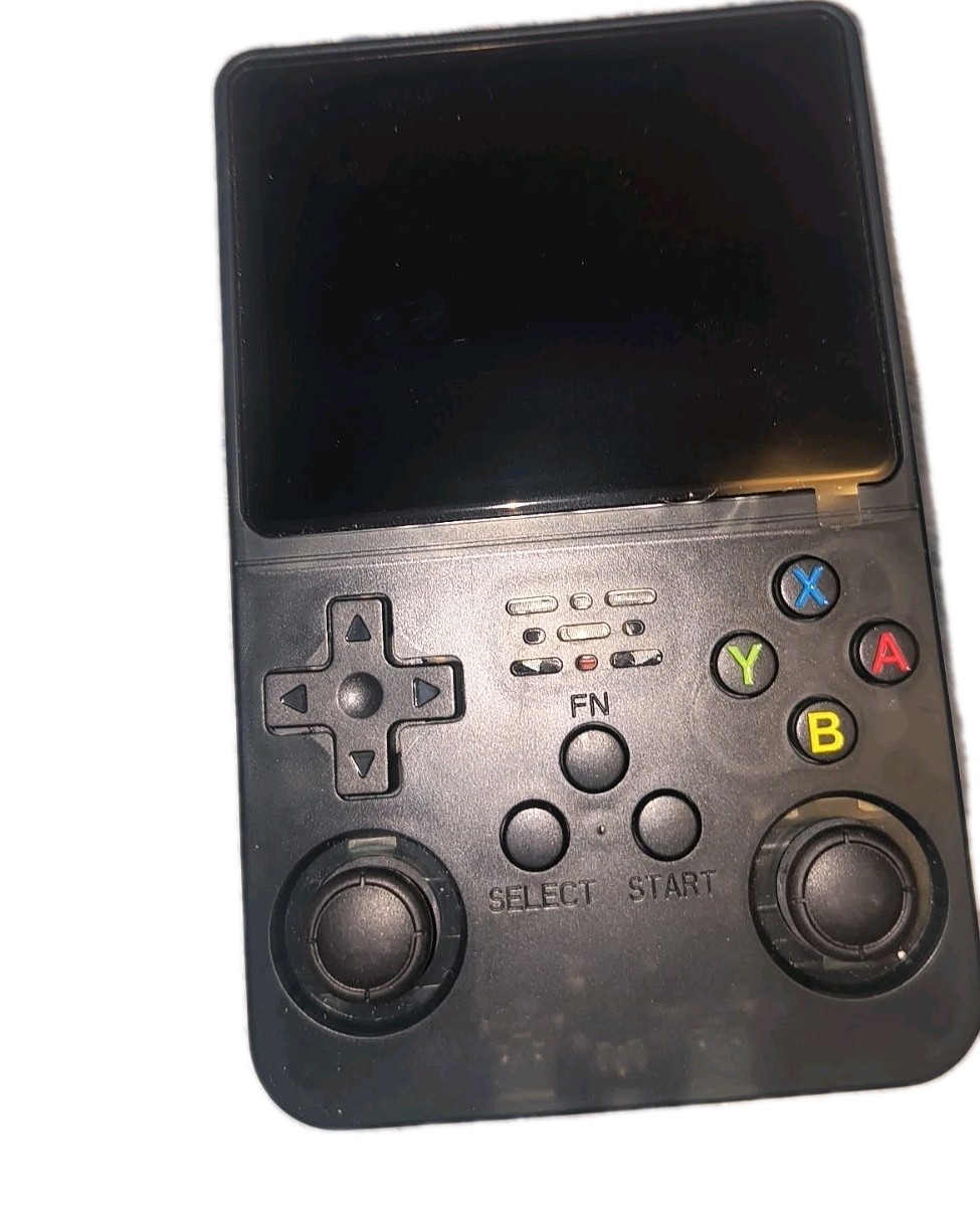 R36S Handheld Game Console Black Built-In Screen Dual Sticks USB Rechargeable